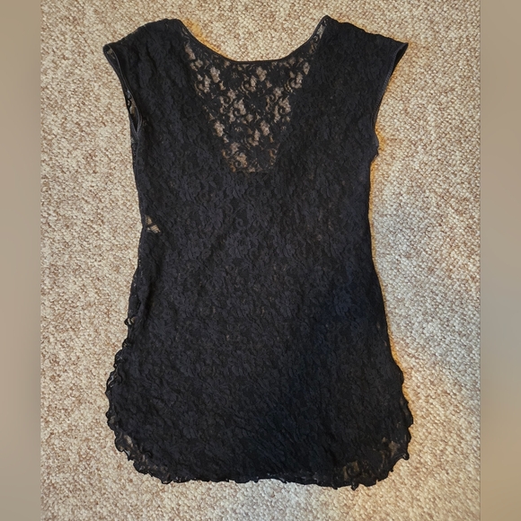 Sasson Oh La La Ladies Black Lace Nighty BabyDoll Lingerie SideSlit Bow Sz Large - Picture 13 of 13